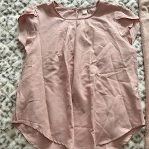 Women's Pleated Cap Sleeve Keyhole Back Blouse (XL)